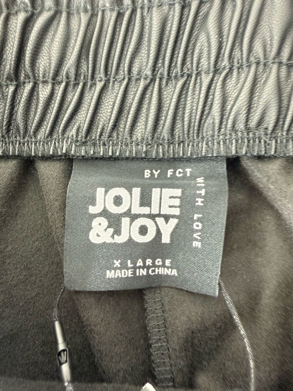 JOLIE & JOY BY FCT WITH LOVE New Black Faux Leather High Rise Shorts Lace Up XL - Picture 8 of 9